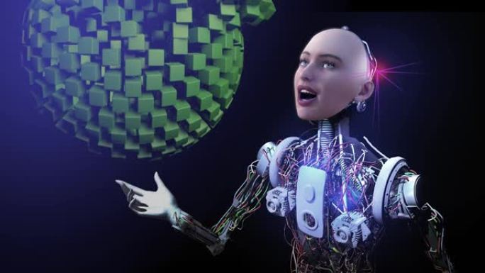 漂亮的脸机器人看纳米技术领域