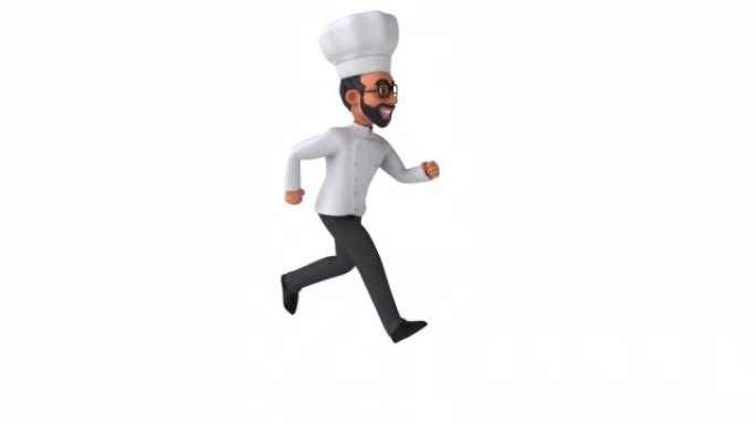 有趣的3D卡通动画印度厨师与阿尔法