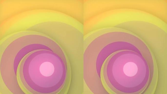 霓虹灯色的球形，垂直封面设计的数字无缝循环动画。抽象的未来背景。3d渲染。高清分辨率