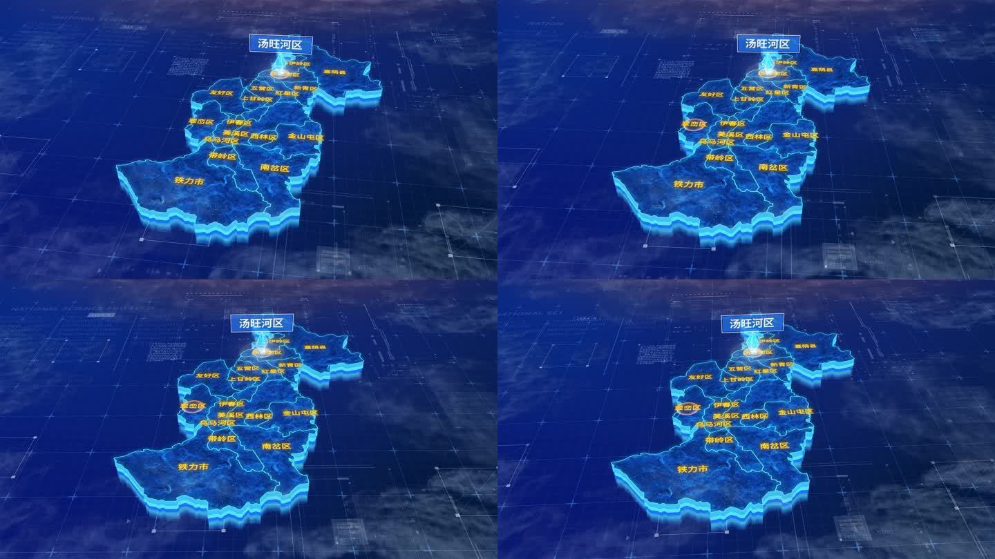 伊春市汤旺河区蓝色三维科技区位地图