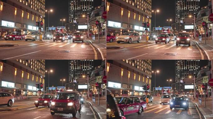 4K正版-香港尖沙咀夜景城市街景01