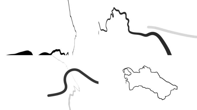 土库曼斯坦-手绘地图动画