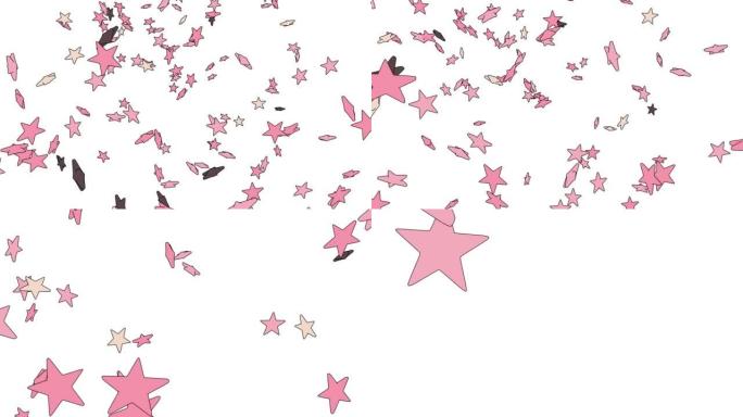 白色背景上的卡通粉色星星物体。