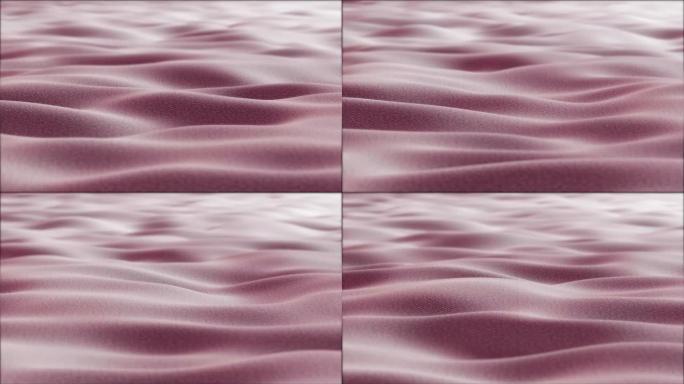 特写。慢动作。动态布的循环3d动画。波浪形的丝布在风中飘扬。针织纹理织物。粉色织物素材。4k超高清视