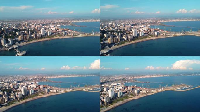 来自无人机的阿尔巴尼亚的杜勒斯市和海洋