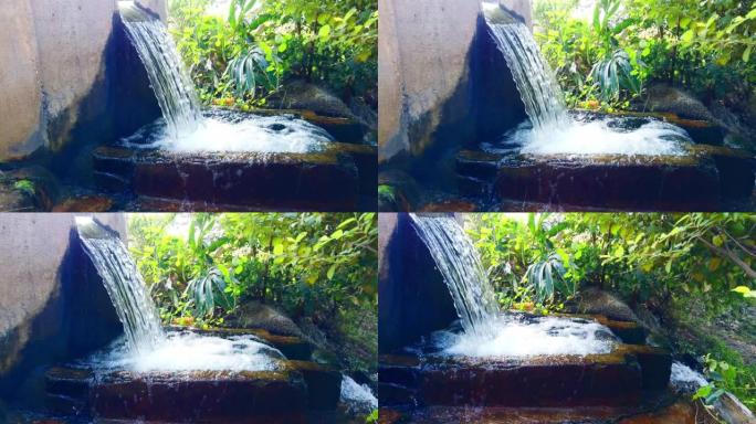 水从管井中流出，在农田中流动，水泵和水箱中流动，大量淡水用于灌溉田地，农业概念