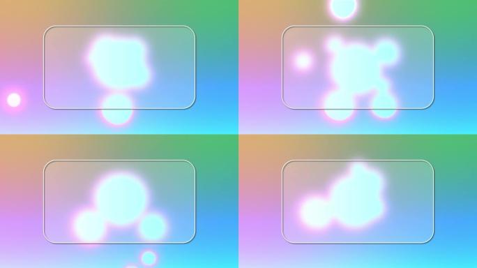 液体变形全息表面动画。流体分子。玻璃形态效应。抽象的彩色背景。4K