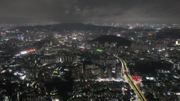 Aerial footage of landscape in shenzhen city, Chin