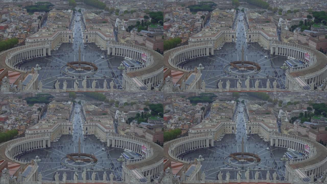 梵蒂冈城鸟瞰图地标建筑广场聚集地