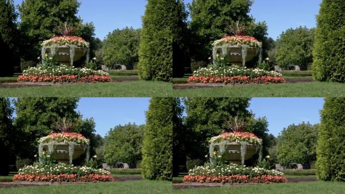 伦敦摄政公园大道花园的花碗
