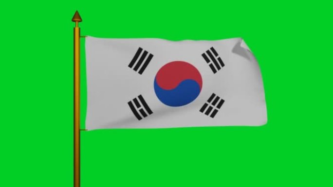 3D渲染的太极旗，高宗纺织的大韩民国国旗，光复节的盾徽，太极旗大韩帝国