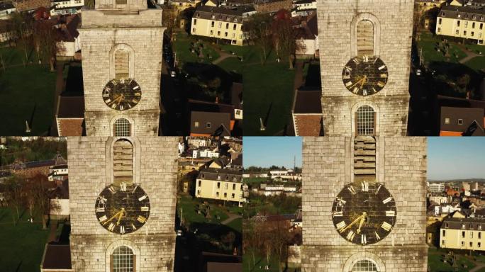 Shandon Bells and Tower St Anne的clock鸟瞰图