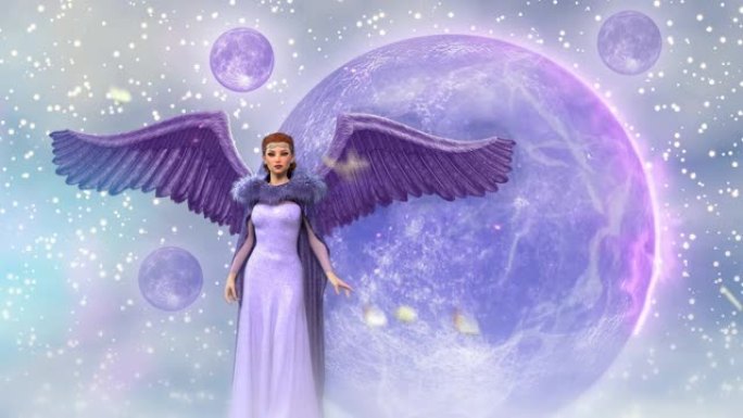 紫色翅膀的女天使