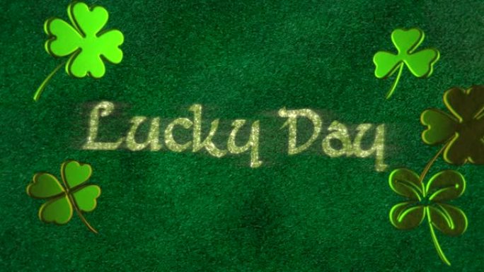 桌上有爱尔兰绿色三叶草图案的幸运日