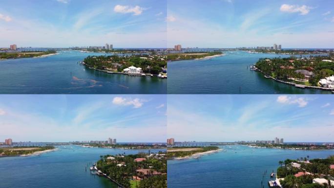佛罗里达西棕榈滩无人机以4k拍摄