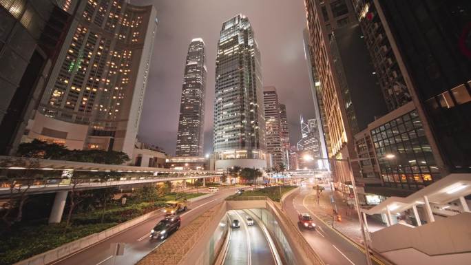 4K正版-香港金中环夜景城市街景05