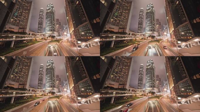 4K正版-香港金中环夜景城市街景05