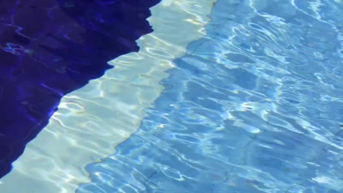 Blue wave pool water and reflection of stripes. HD