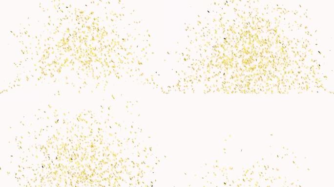 金色彩纸爆炸动画。节日的背景。庆祝和节日概念