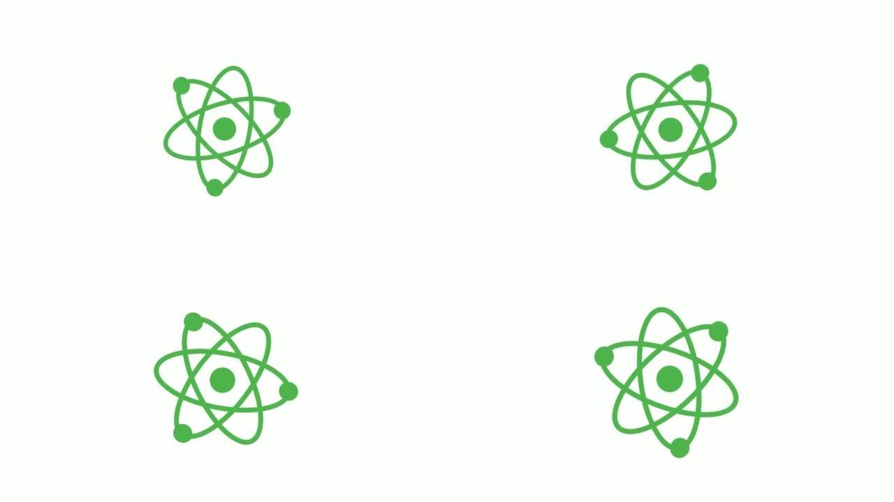 白色背景动画中的原子图标