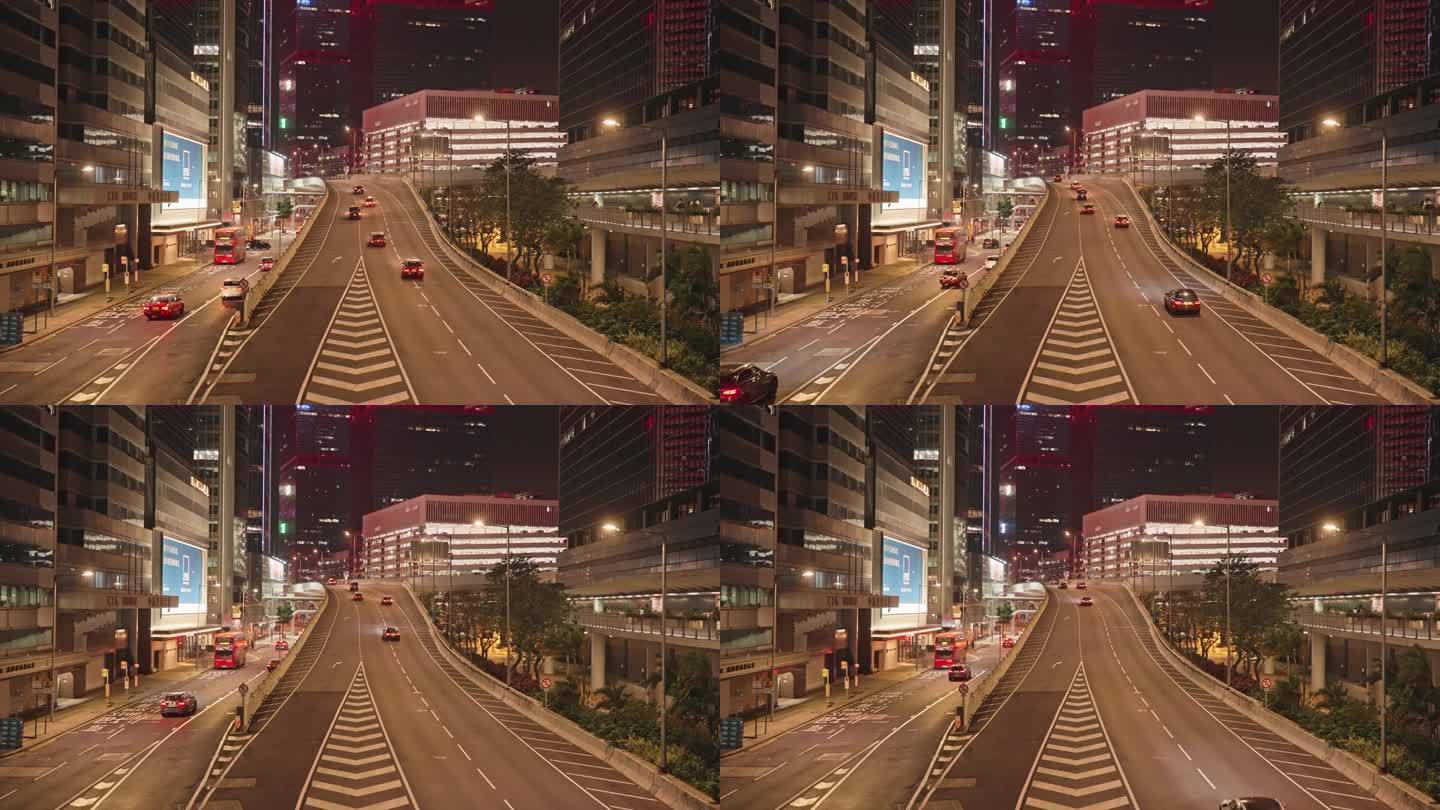 4K正版-香港金中环夜景城市街景01