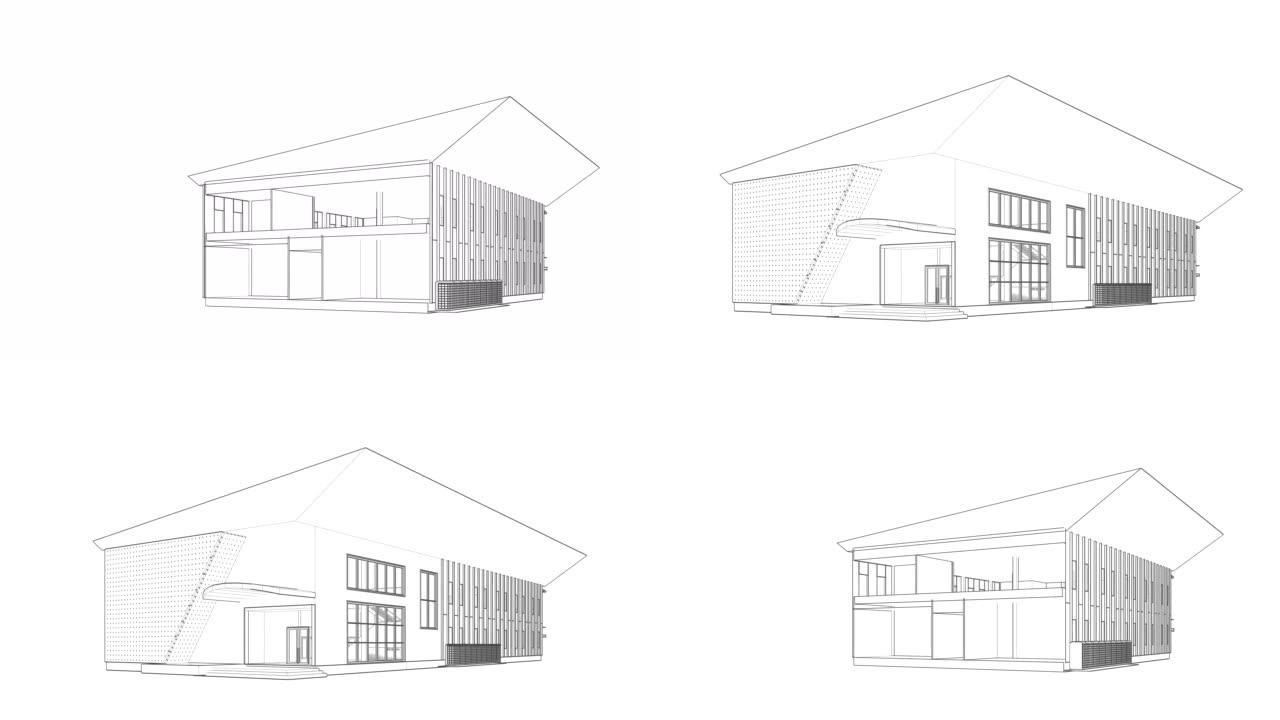 建筑图纸循环三维动画