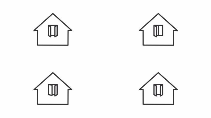 动画房子线性图标