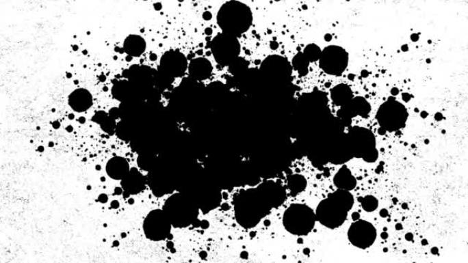 垃圾纹理上的黑色水滴油漆