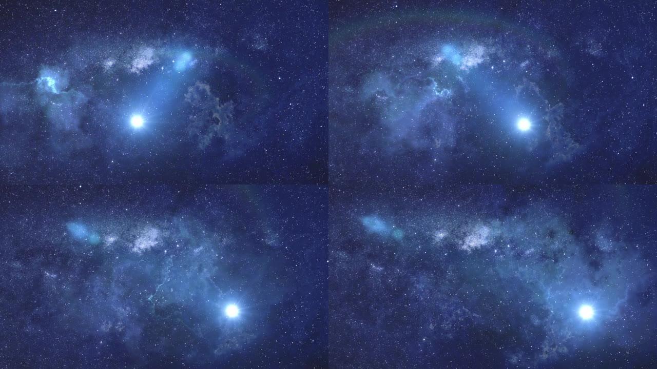 银河系的星星和繁星点点的天空。3D渲染。