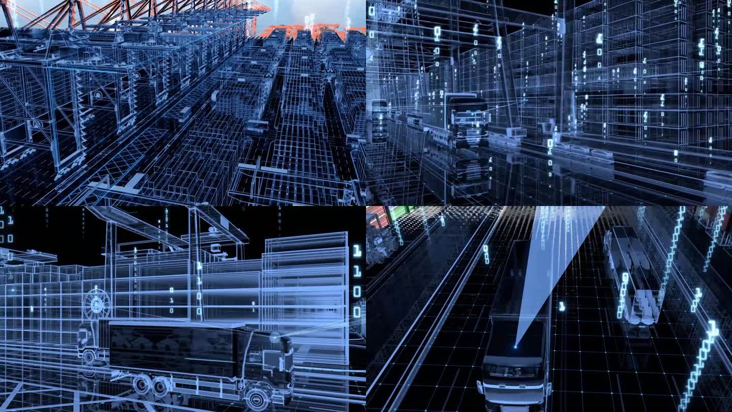 全息科技感货车运输商业驾驶人工智能团队