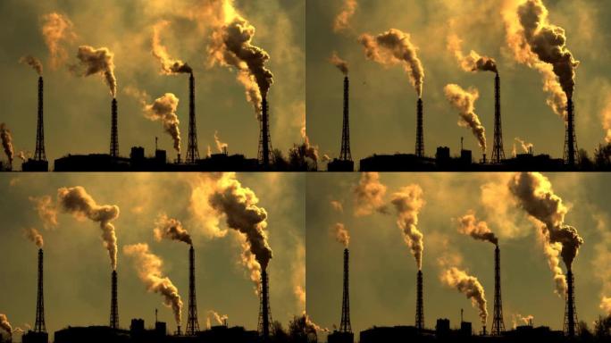 工业管道烟雾致癌物对环境的污染。