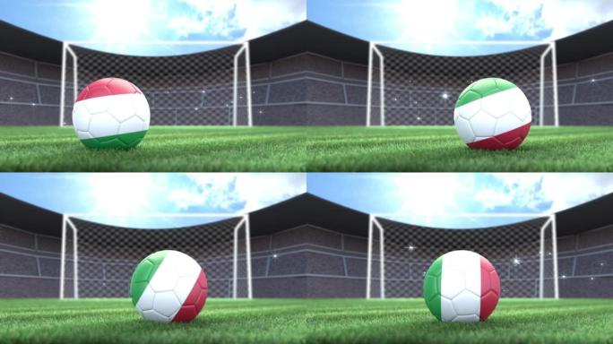 意大利足球，用相机闪光灯滚入体育场。