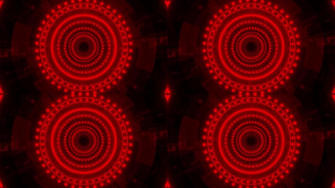 迷幻红色隧道抽象背景视频