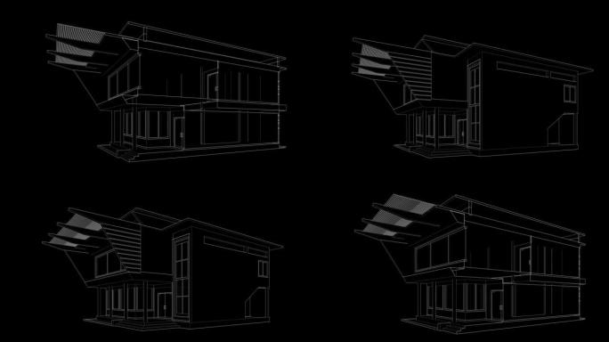 建筑图纸循环三维动画