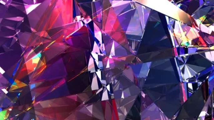 钻石背景4k环玻璃反射晶体