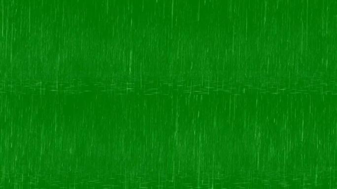 雨滴落在绿色屏幕上