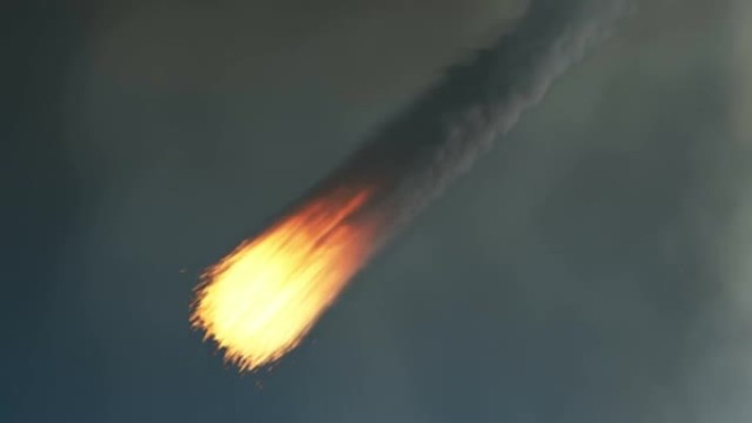 地球大气层中陨石燃烧的3d动画