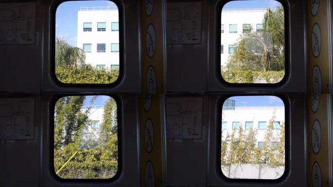 洛杉矶地铁列车窗外的景色