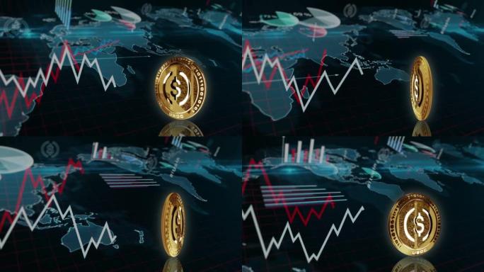 美元硬币稳定币加密货币黄金旋转图表循环