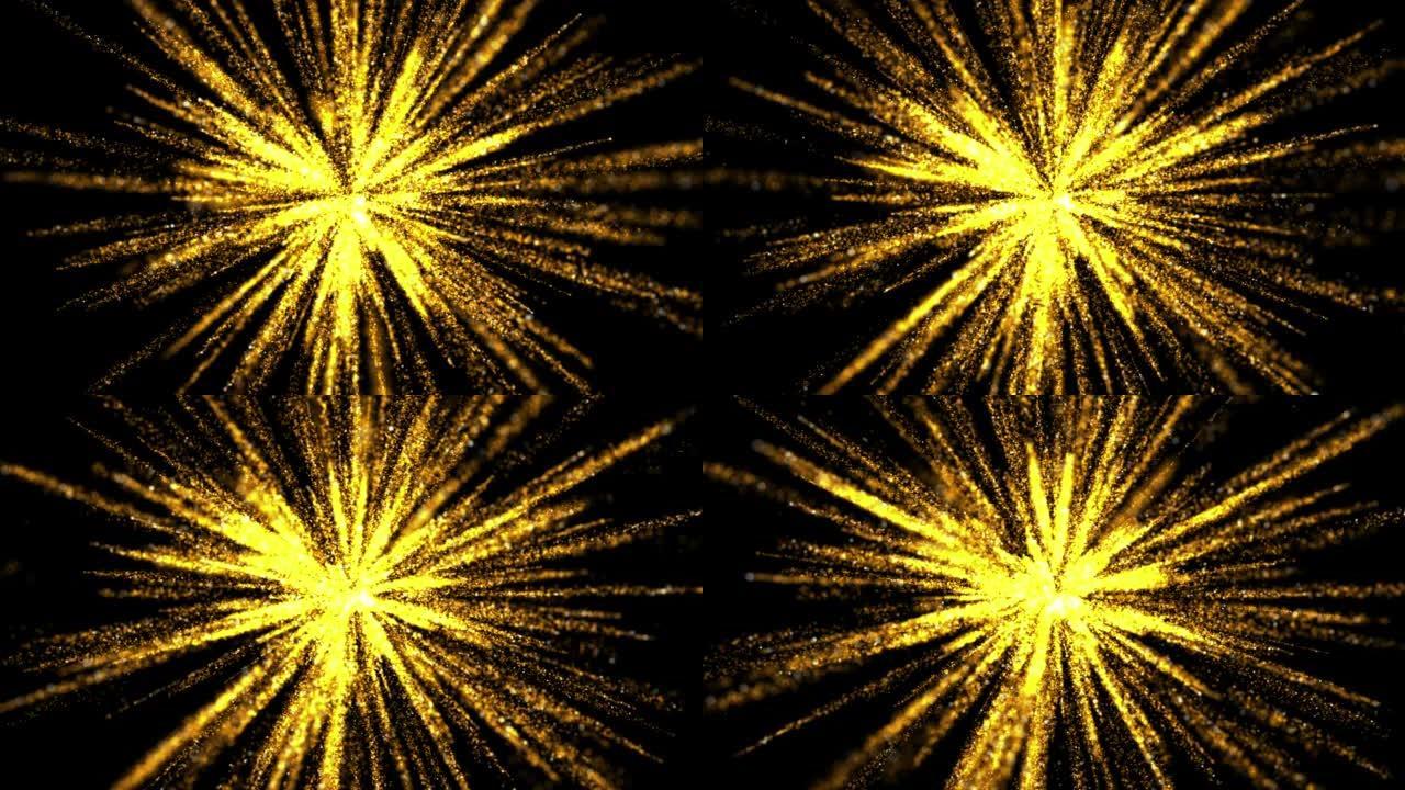 金色闪闪发光的粒子星图抽象背景