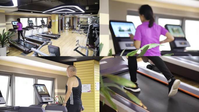 社区设施健身房健身跑步机动感单车