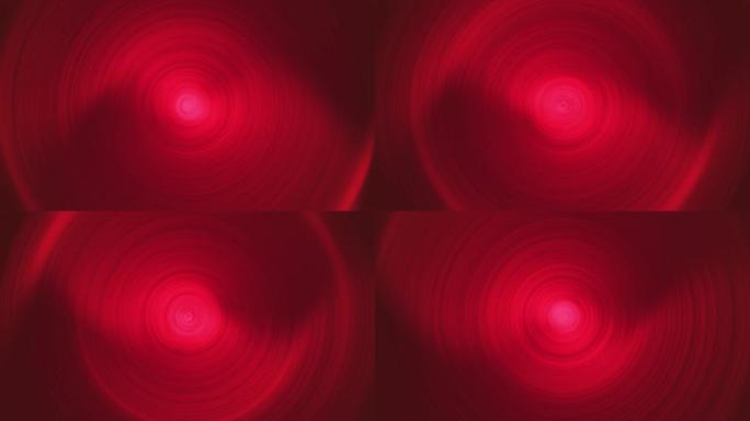 4k无缝循环红色神秘能量波。发光的波纹等离子体能量波圆。徽标和覆盖图的抽象运动图形。3D渲染循环彩虹