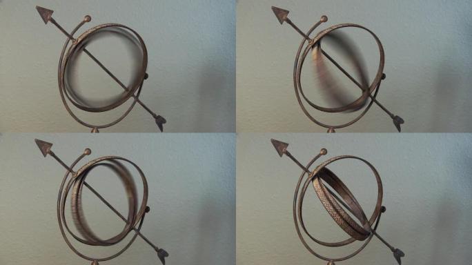 带移动环的金属箭头雕塑