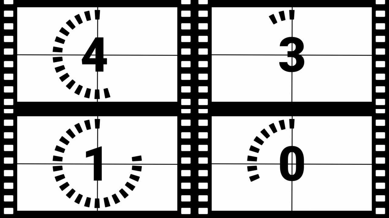 动画电影电影式动画显示倒数计时器五次