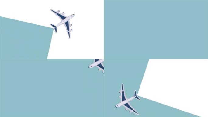 飞机。飞机飞行的动画。卡通