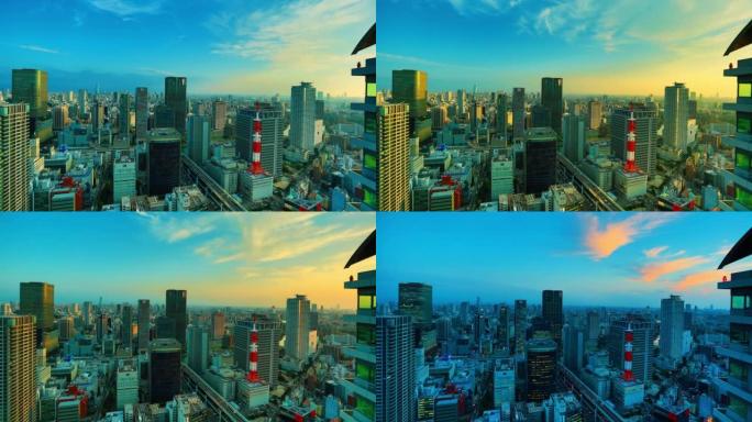 日本大阪天际线和街景系列