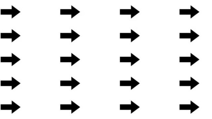 许多并排箭头向侧面移动的循环动画
