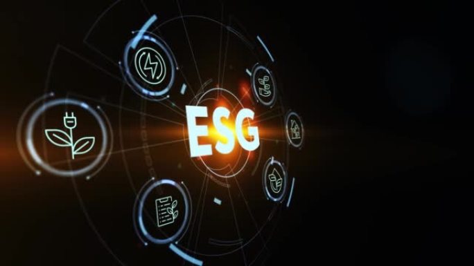 ESG环境社会治理理念。技术、互联网和网络概念。