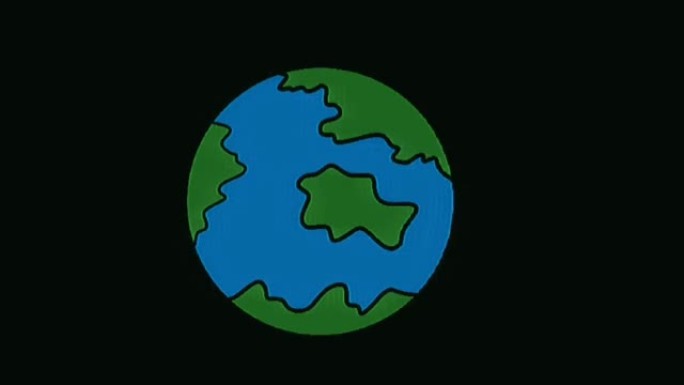 黑色背景上发光动画移动地球的视频插图