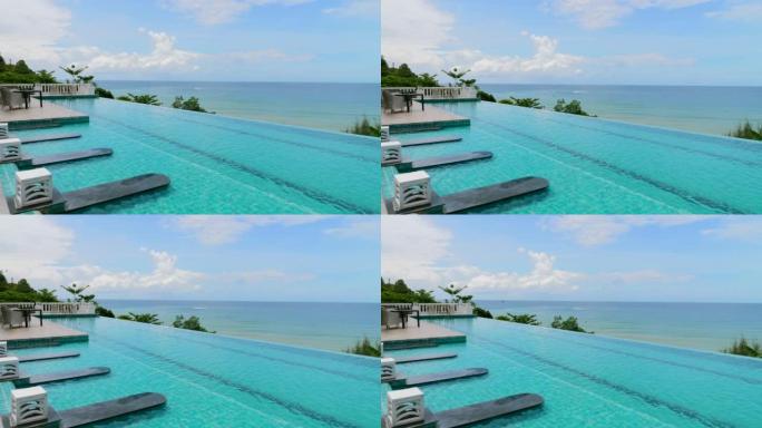 暑假和假期。普吉岛海景无限景观游泳池